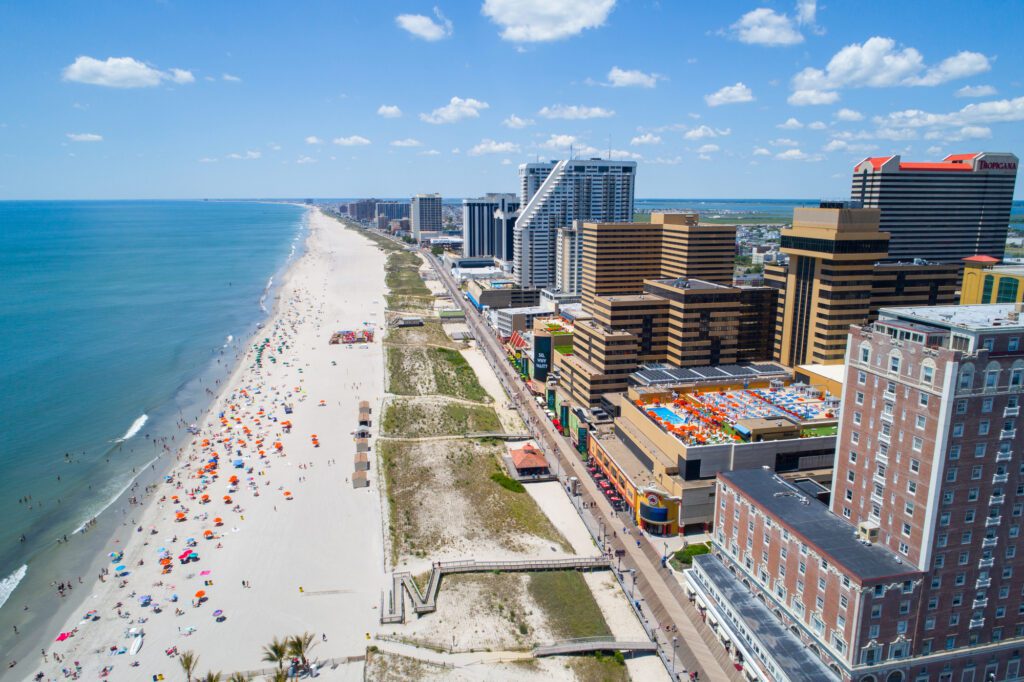 Aerial view of the AC beach