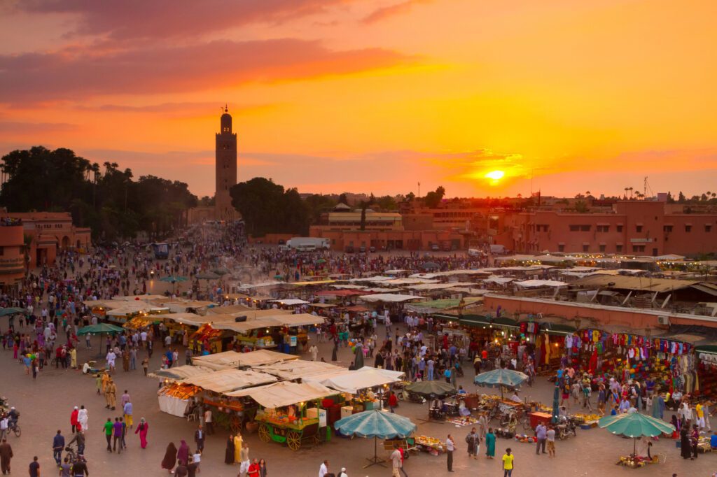 Jemaa el fnaa square at night - 2 days in Marrakech