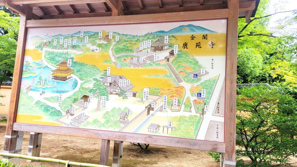 Map of Kinkaju Golden Pavilion