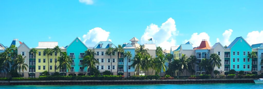 Colorful houses in the Bahamas