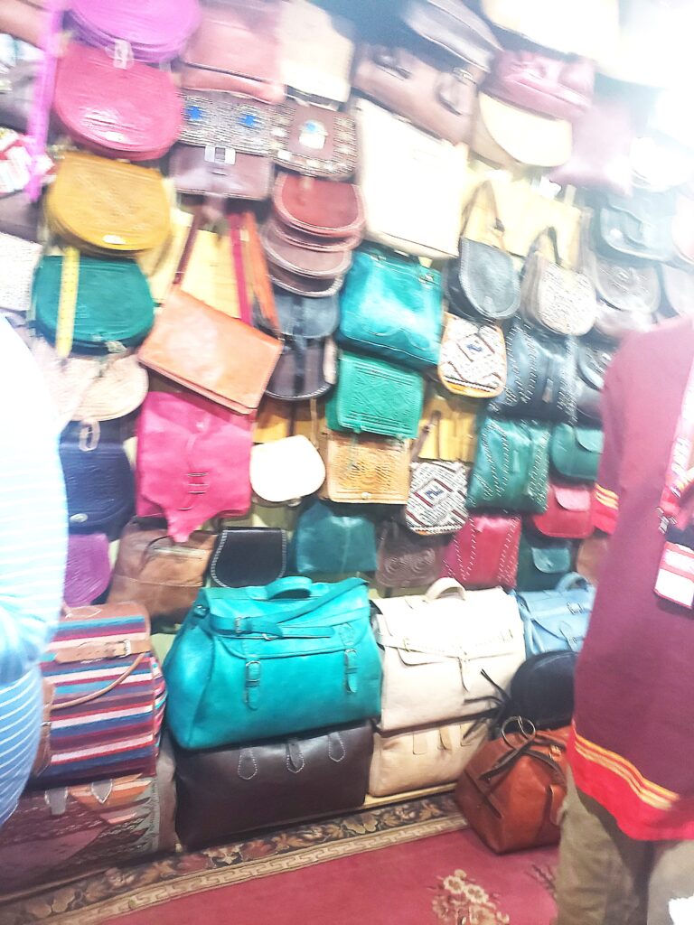 Leather goods in Fes, Morocco